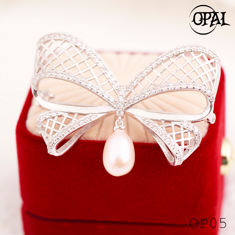 OP05 - Cài áo đính ngọc trai OPAL