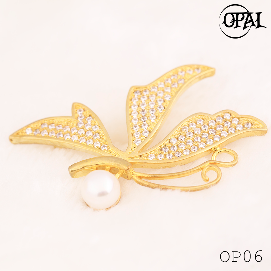 OP06 - Cài áo đính ngọc trai OPAL