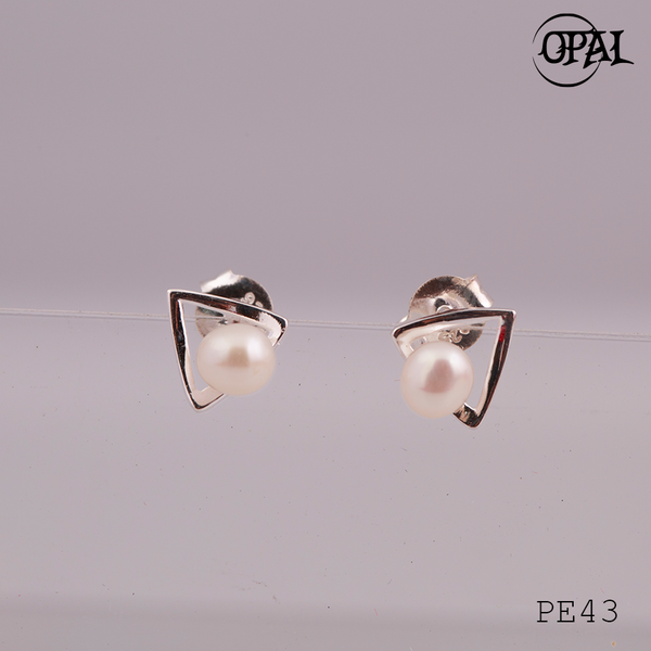  PE43 - Hoa tai bạc đính ngọc trai OPAL 