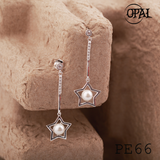  PE66 - Hoa tai bạc đính ngọc trai OPAL 