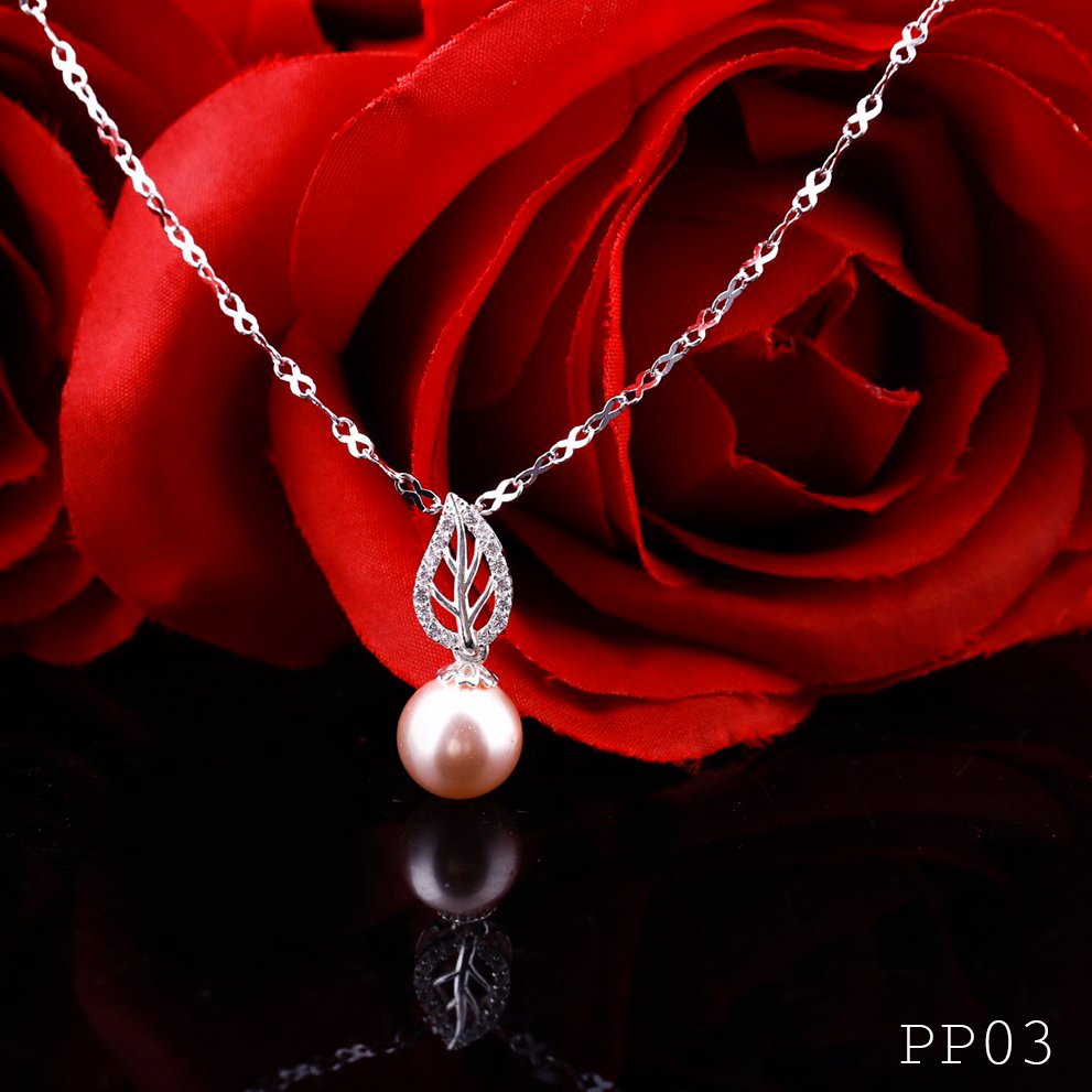 PP03 - Dây chuyền bạc kèm mặt đính Ngọc ốc OPAL