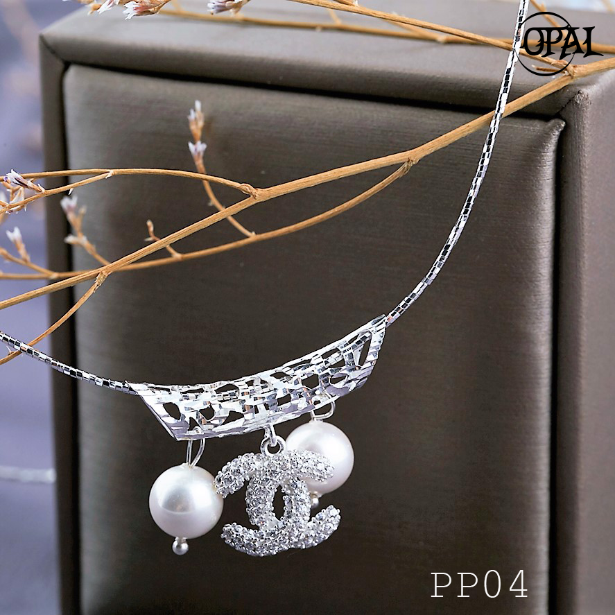 PP04 - Dây chuyền liền mặt đính ngọc trai OPAL
