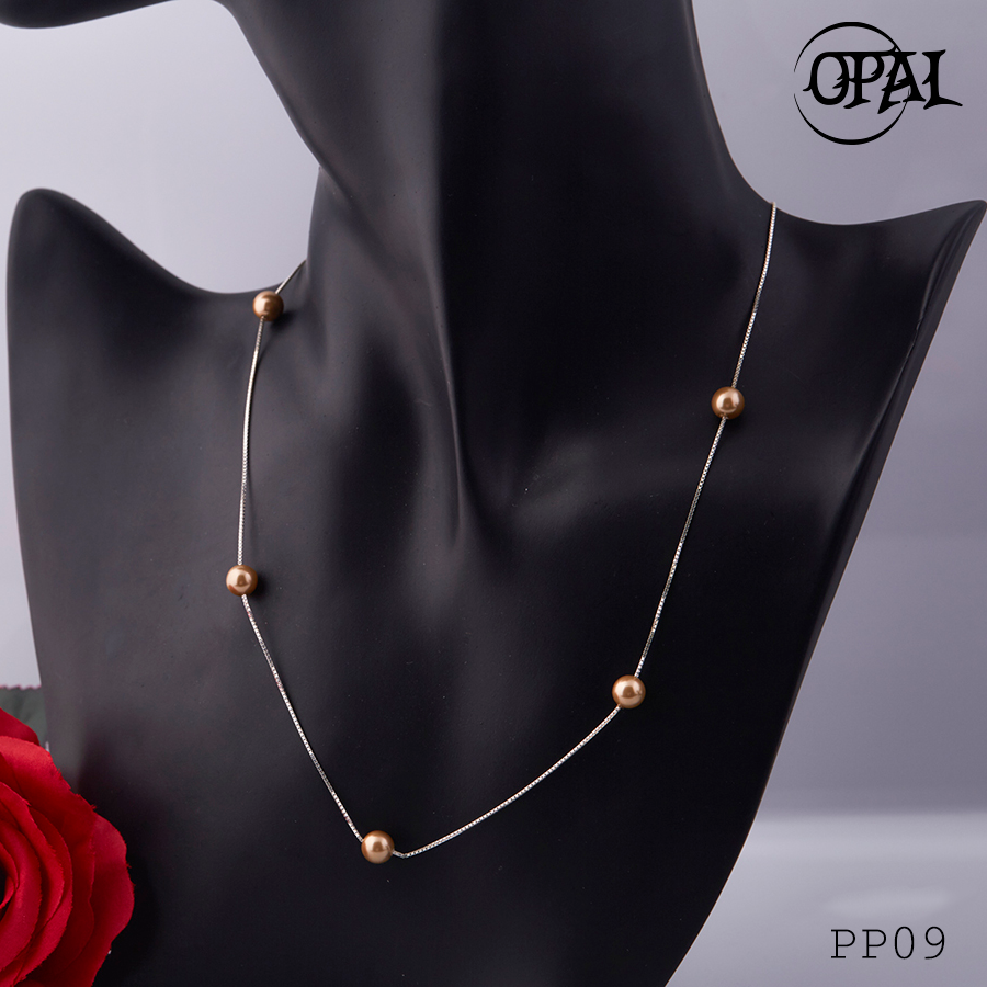PP09-Dây chuyền bạc đính Ngọc Trai OPAL