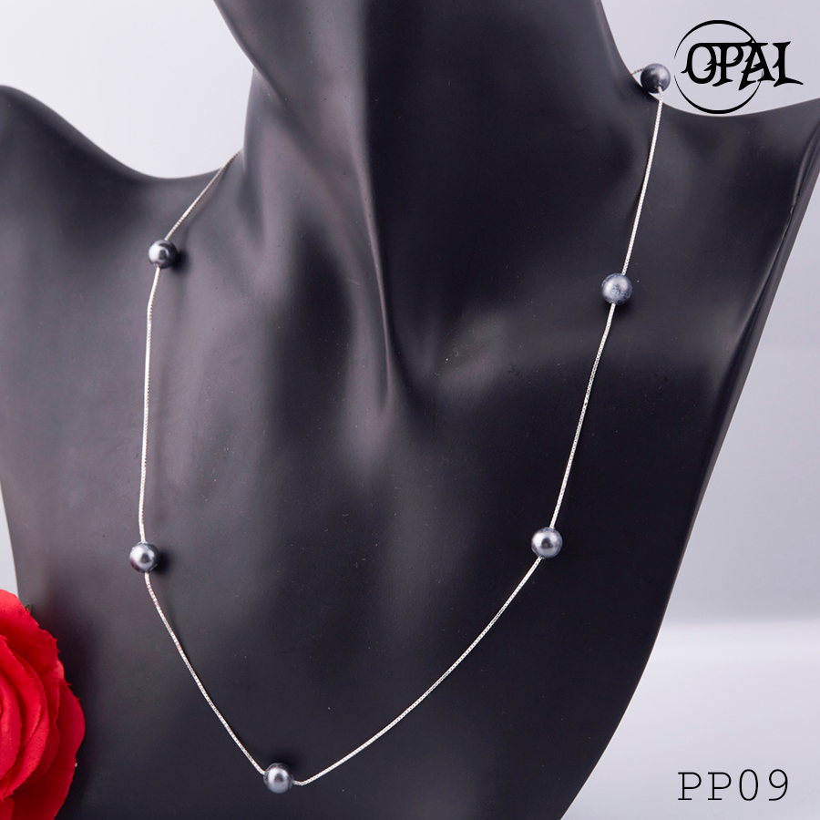PP09-Dây chuyền bạc đính Ngọc Trai OPAL