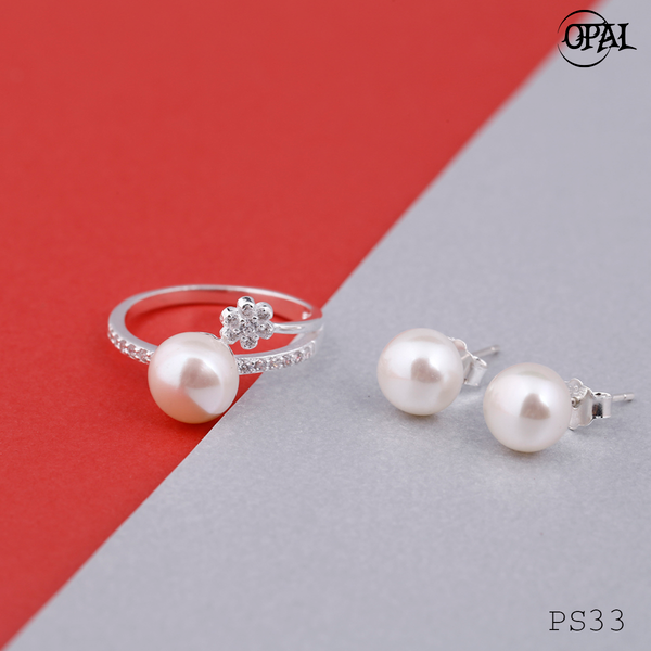  PS33- Bộ trang sức Ngọc Trai tự nhiên OPAL 