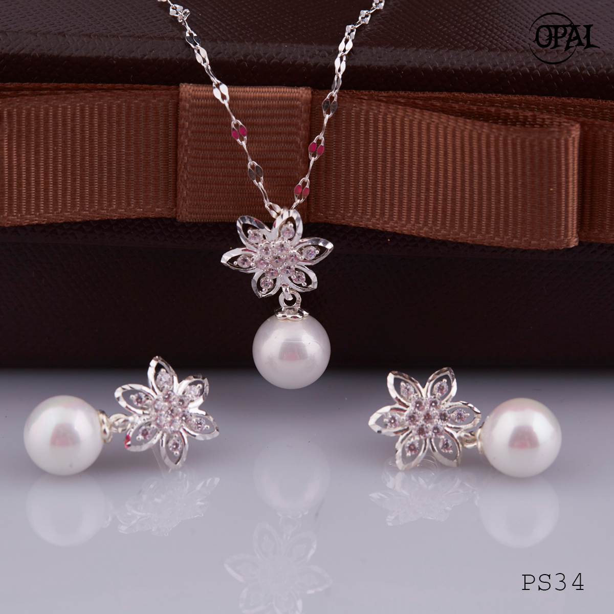 PS34- Bộ trang sức Ngọc Trai OPAL