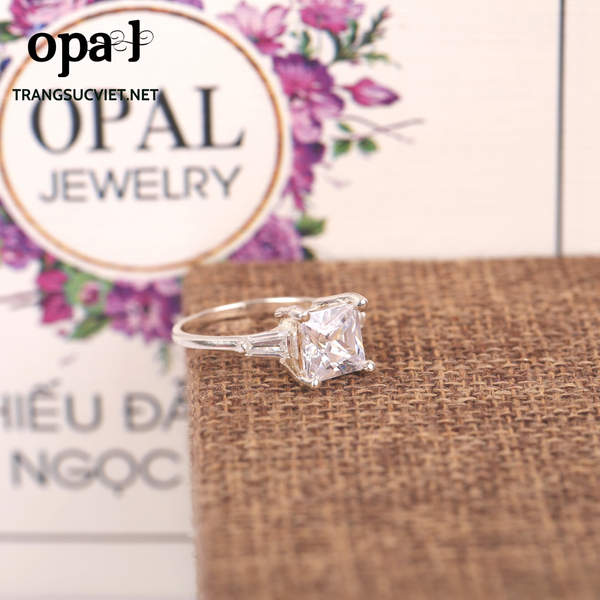  Nhẫn bạc nữ đính đá Ross thương hiệu Opal 