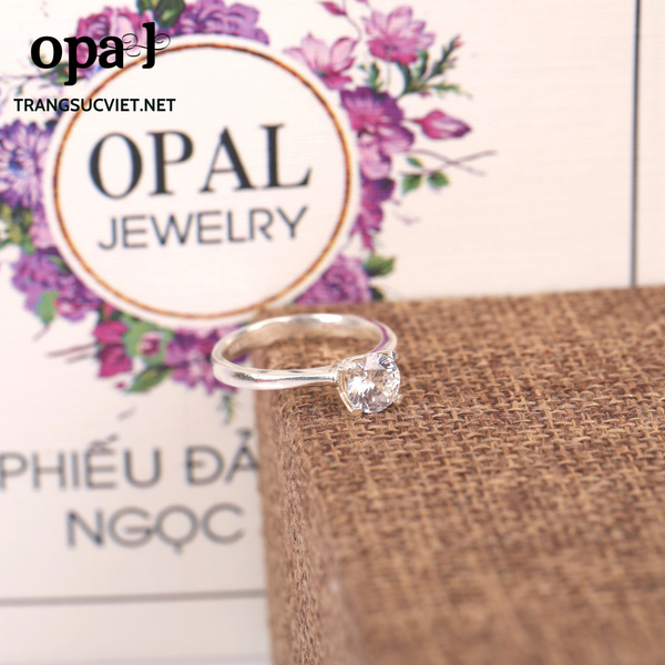  Nhẫn bạc nữ đính đá Ross thương hiệu Opal 