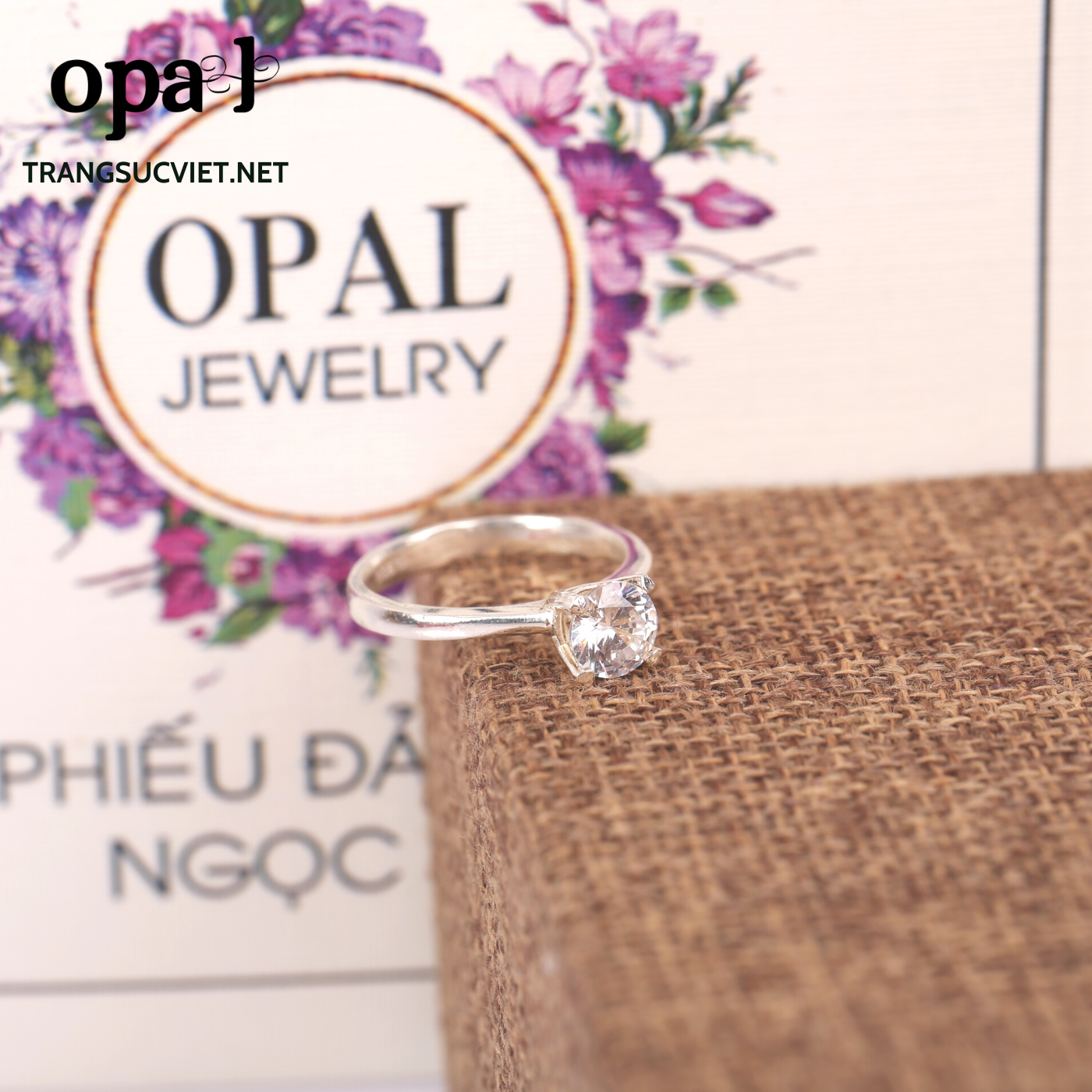 Nhẫn bạc nữ đính đá Ross thương hiệu Opal