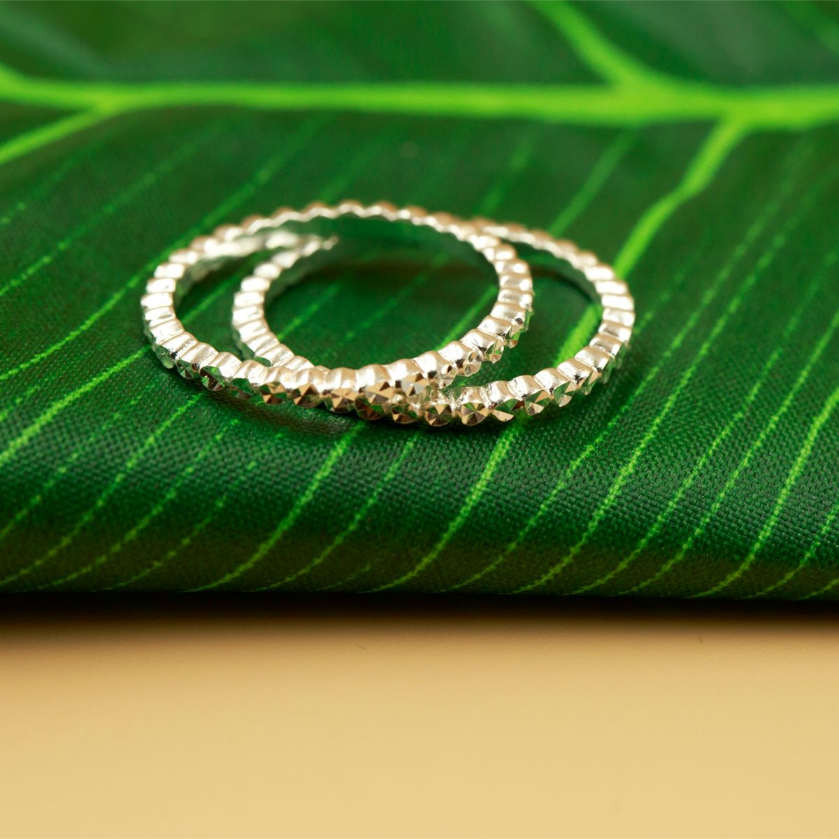RD002H - Nhẫn đôi bạc cao cấp OPAL