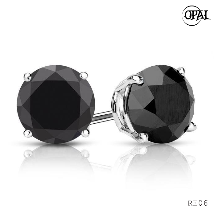 RE06- Hoa tai bạc đính đá Ross OPAL