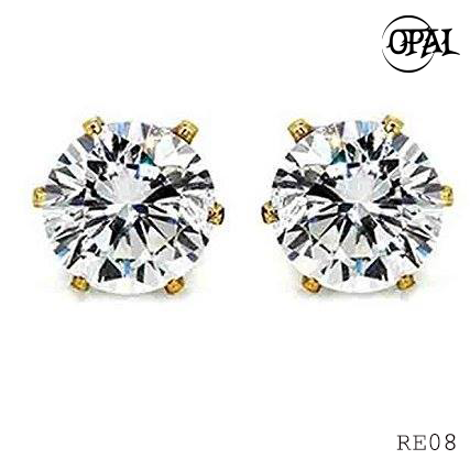 RE08- Hoa tai bạc đính đá Ross OPAL