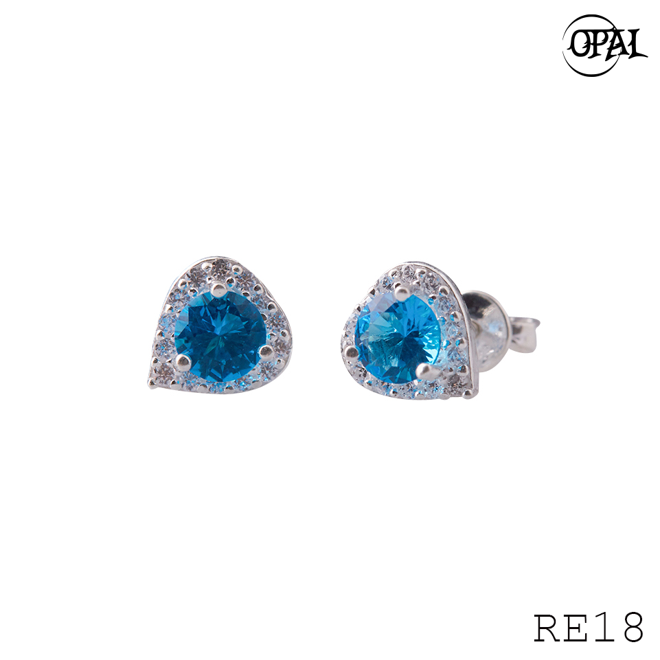 RE18-Hoa tai bạc đính đá ross OPAL