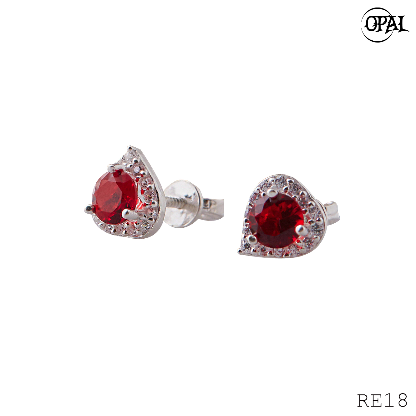 RE18-Hoa tai bạc đính đá ross OPAL