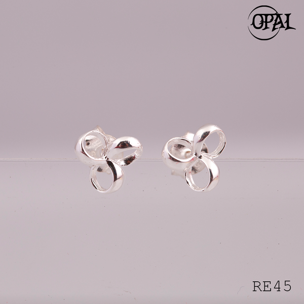  RE45- Hoa tai bạc đính đá Ross OPAL 