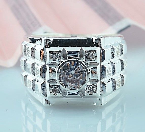 RM16 - Nhẫn bạc nam đính đá OPAL