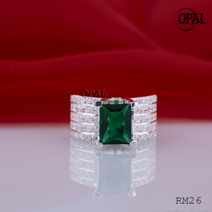 RM26 - Nhẫn bạc nam đính đá ross OPAL