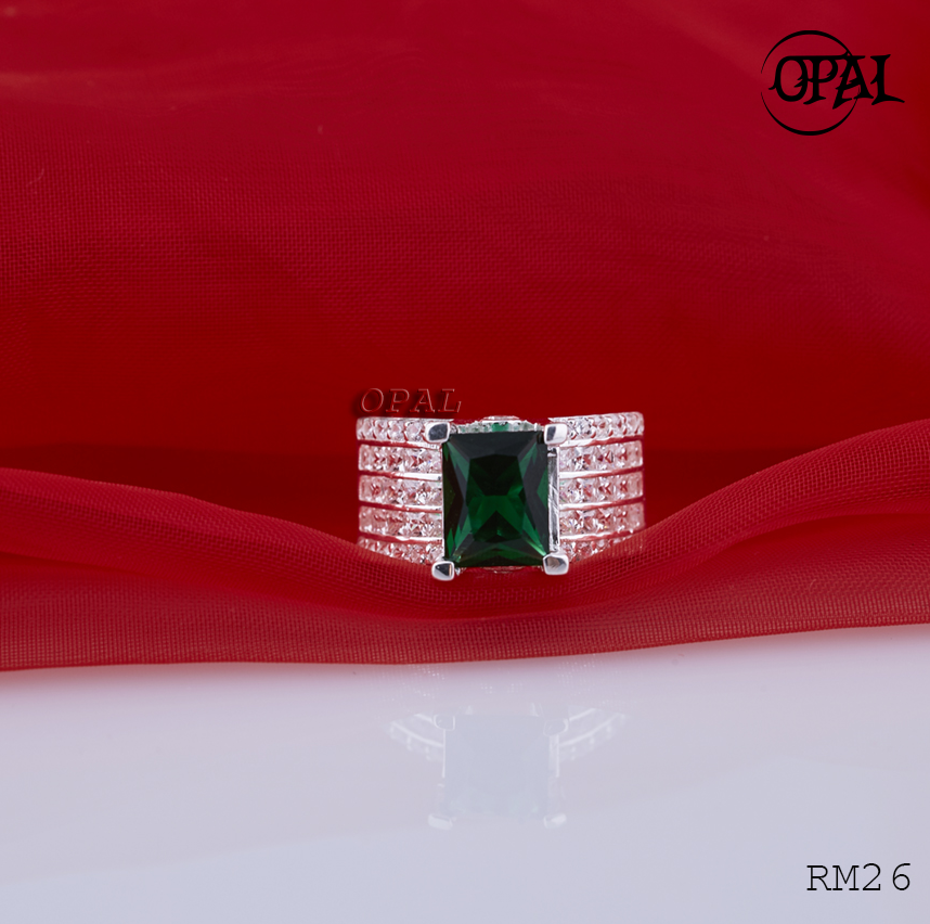 RM26 - Nhẫn bạc nam đính đá ross OPAL