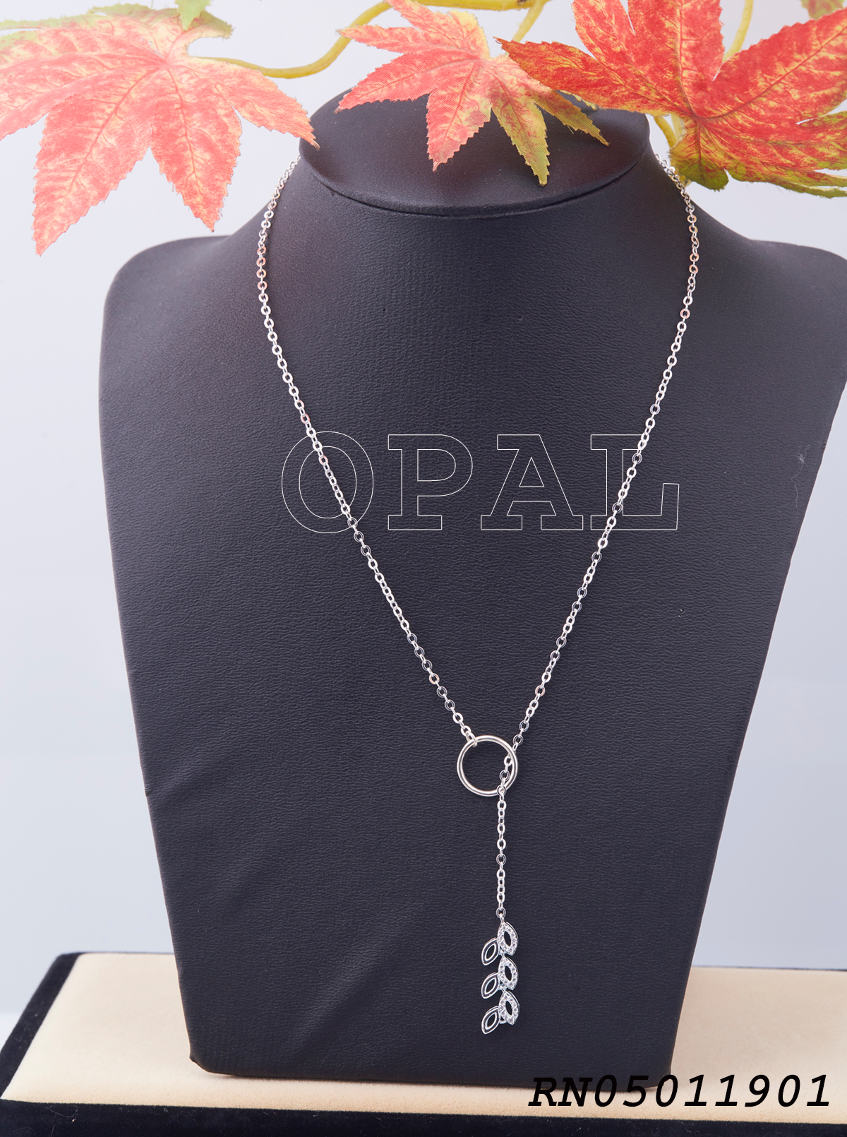 RN01- Dây chuyền bạc liền mặt đính đá Ross OPAL