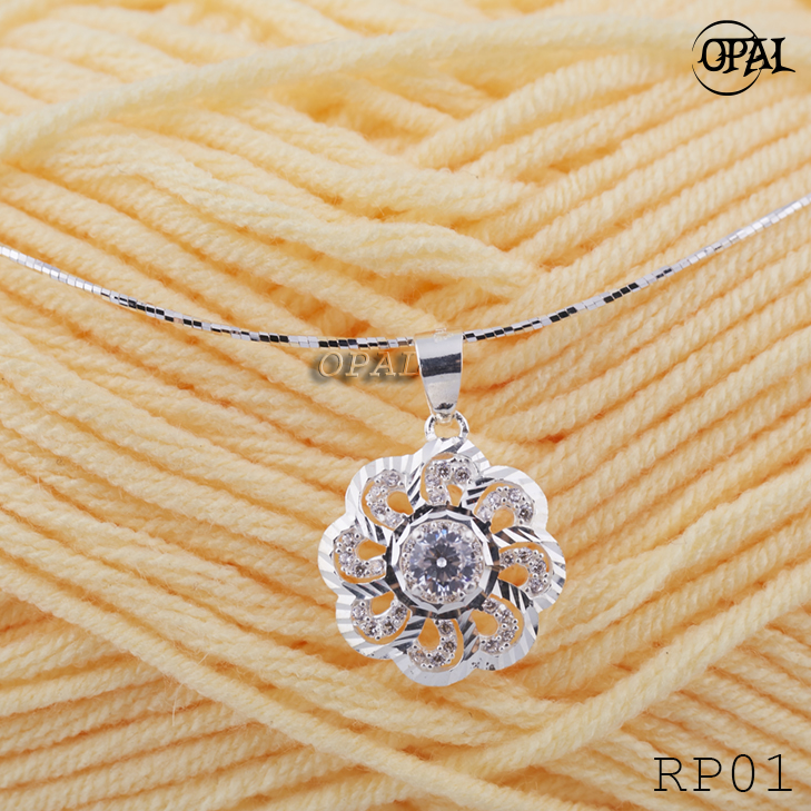 RP01 - Bộ mặt dây và kiềng bạc đính đá ross OPAL