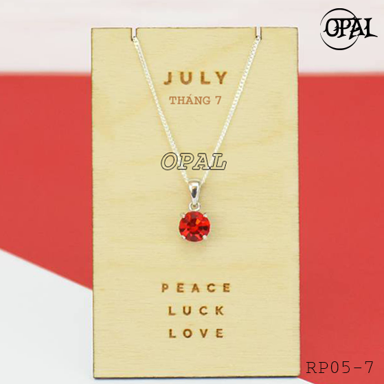 RP05-7- Bộ dây chuyền bạc và mặt đính đá Ross Tháng 07 OPAL