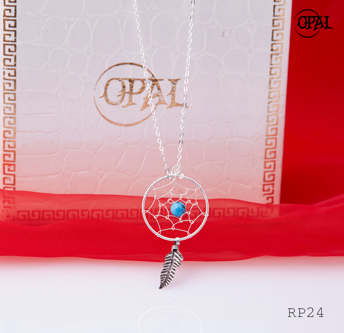 RP24- Bộ mặt và dây chuyền bạc OPAL