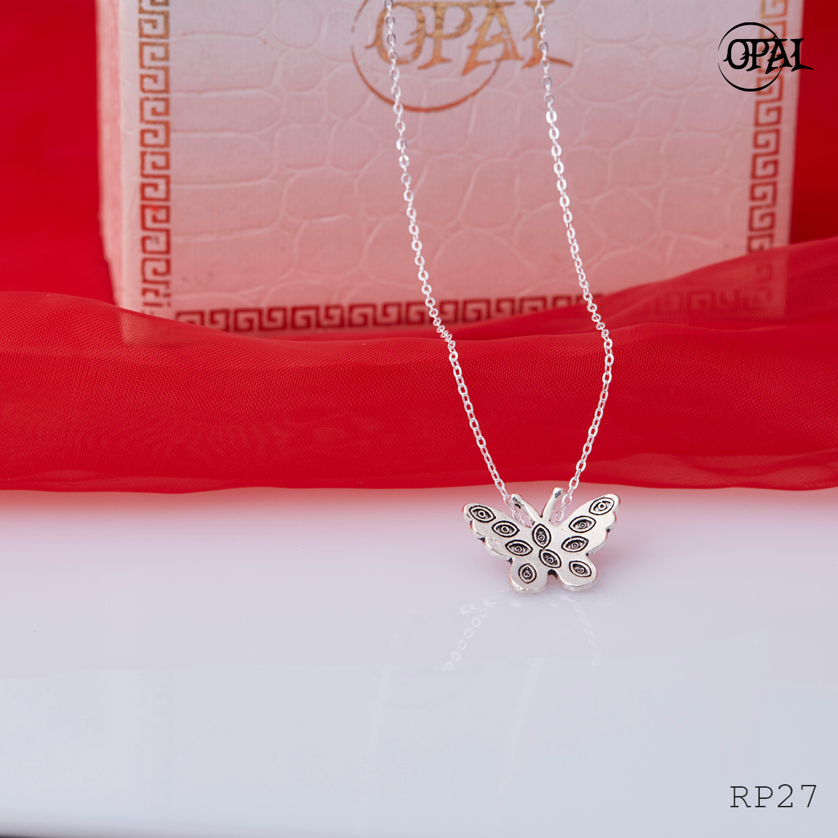 RP27- Bộ mặt và dây chuyền bạc OPAL