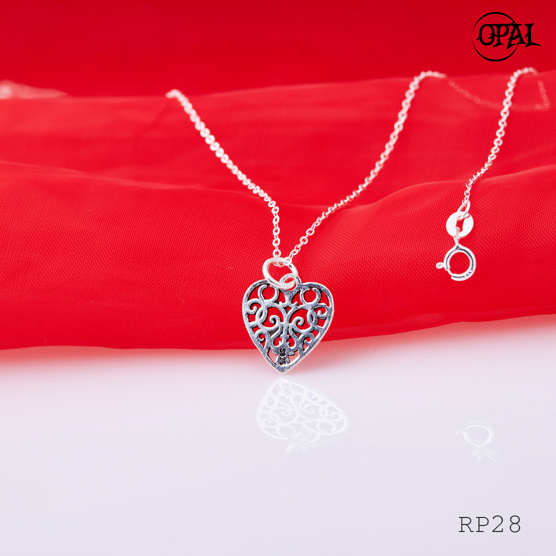 RP28- Bộ mặt và dây chuyền bạc OPAL