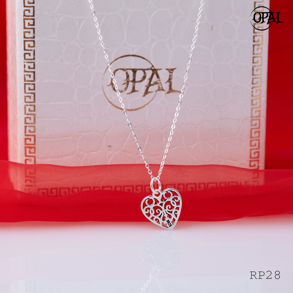 RP28- Bộ mặt và dây chuyền bạc OPAL