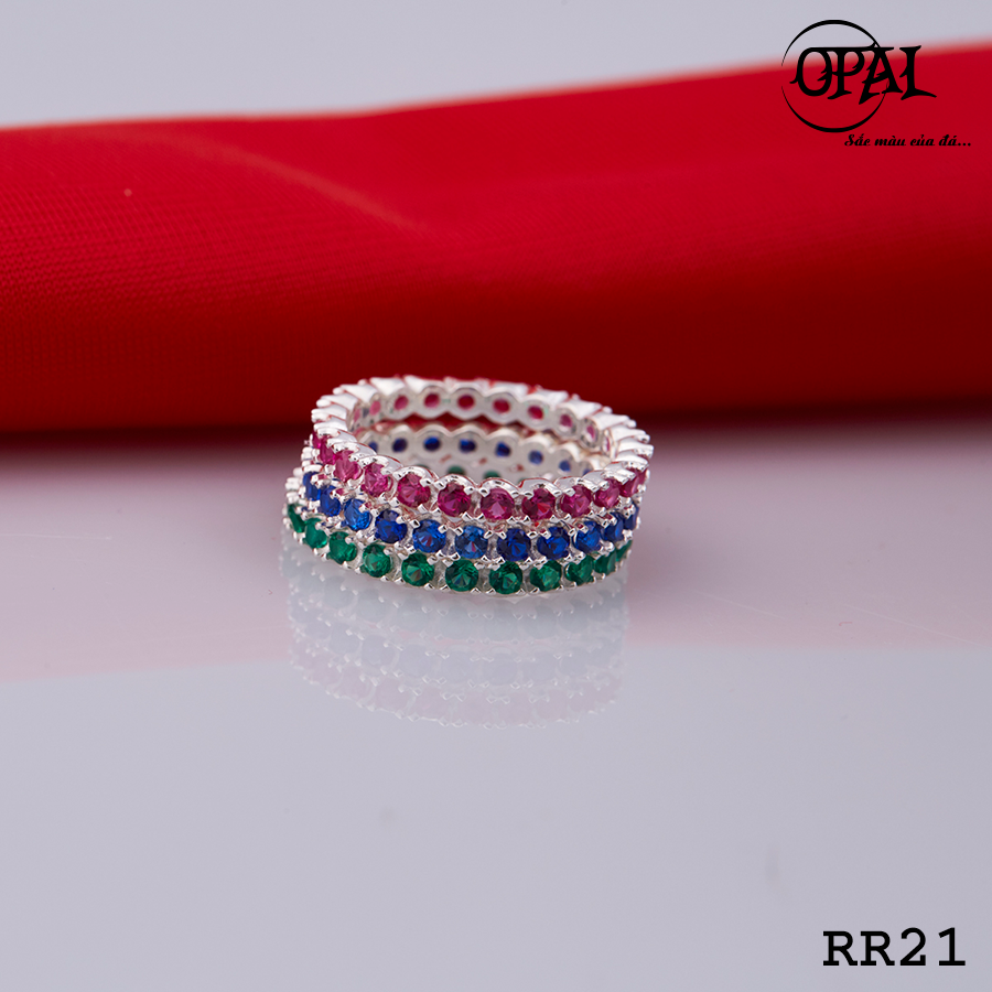 RR21- Nhẫn bạc nữ đính đá Ross OPAL