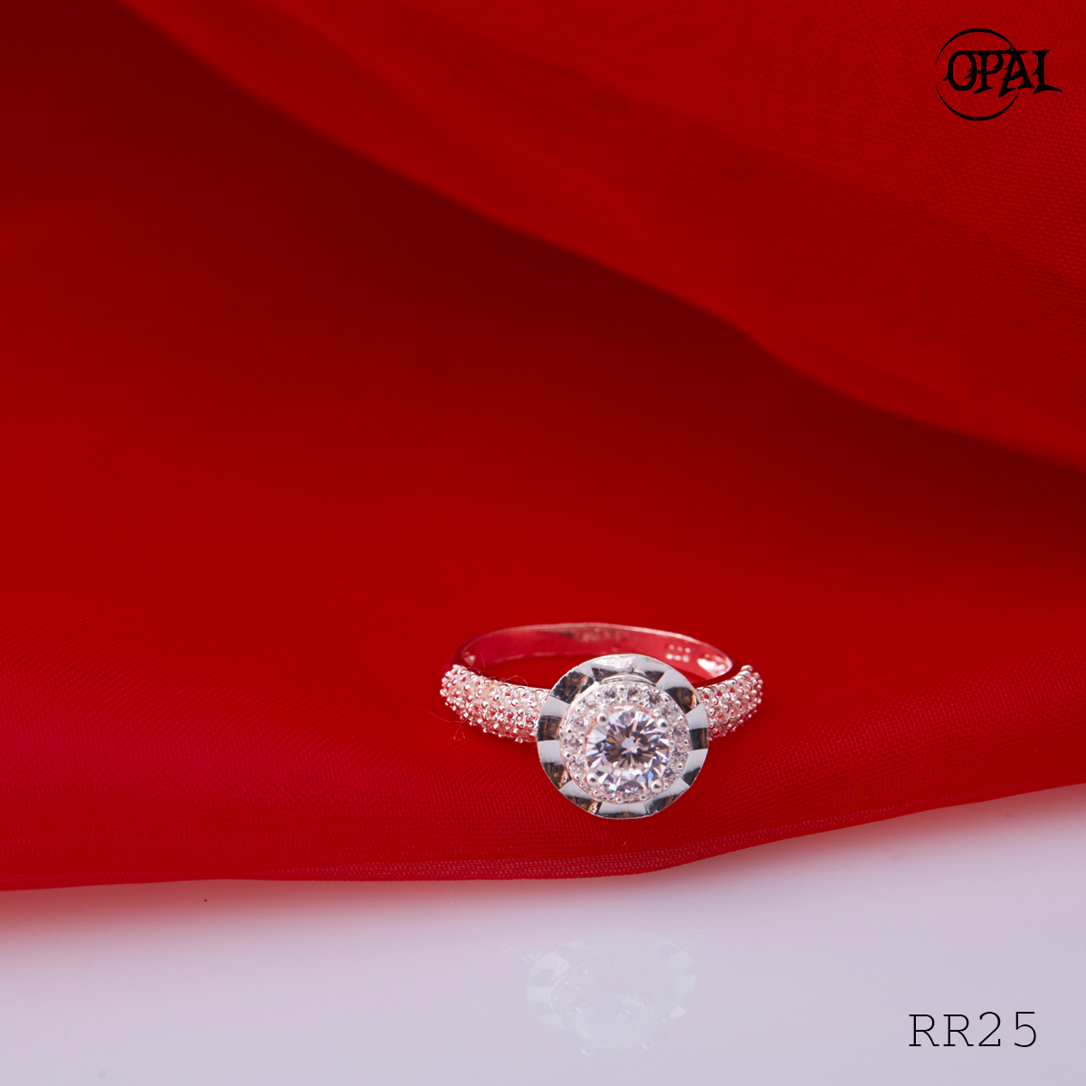 RR25-Nhẫn bạc đính đá Ross OPAL