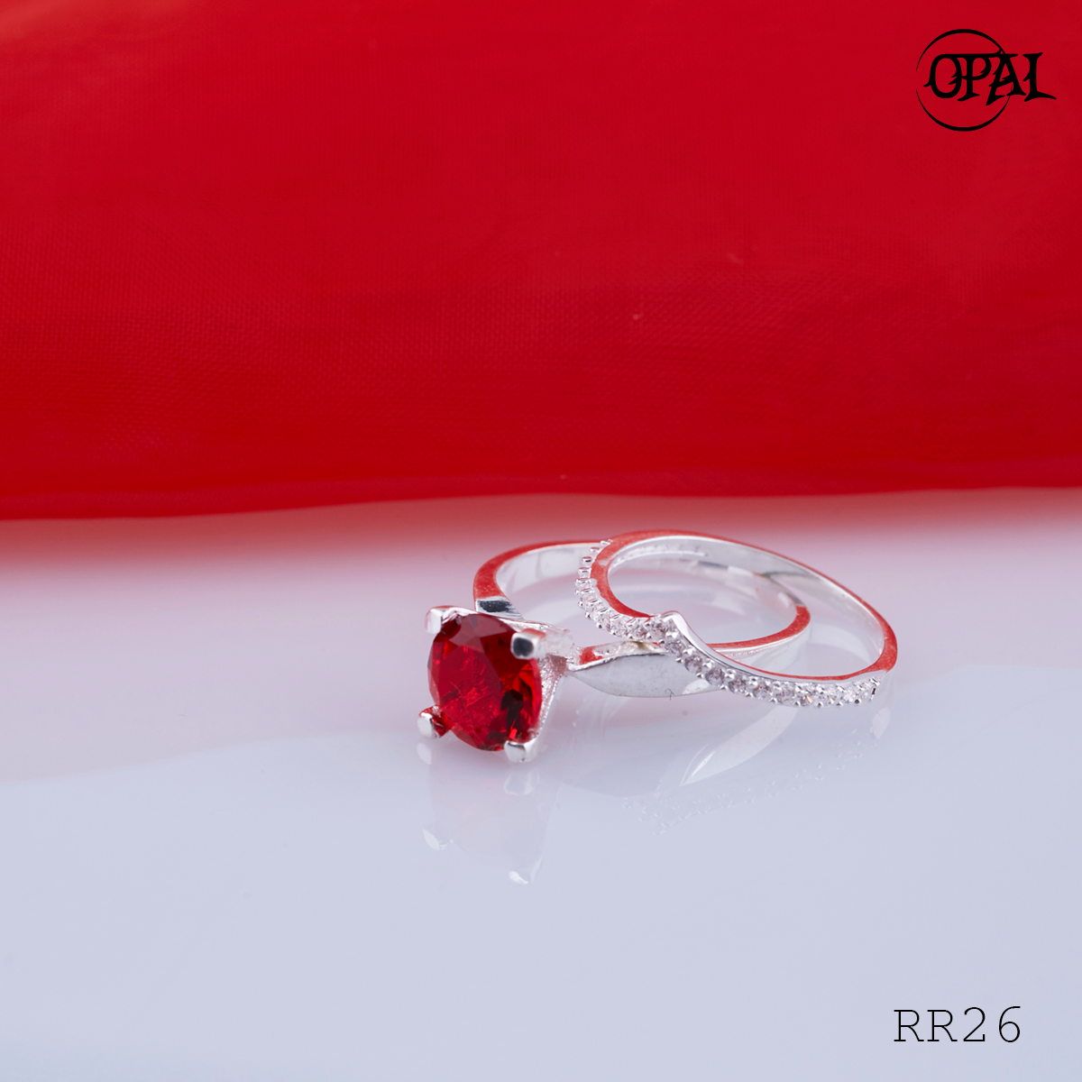 RR26-Nhẫn bạc đính đá Ross OPAL