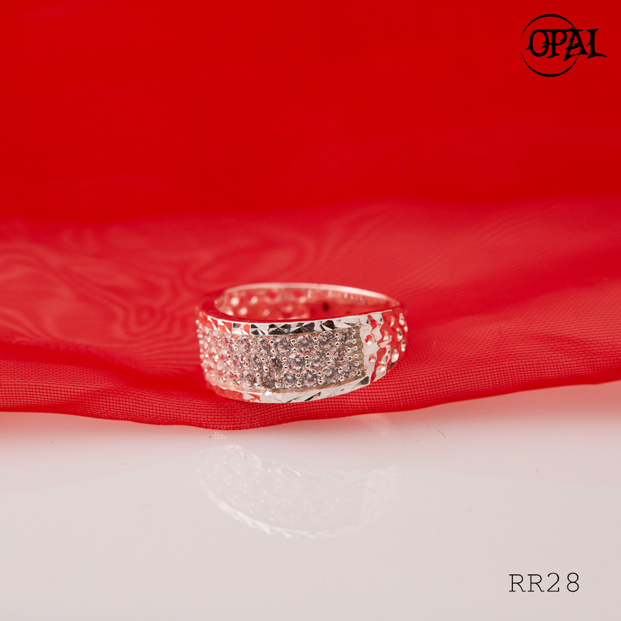 RR28-Nhẫn bạc đính đá Ross OPAL