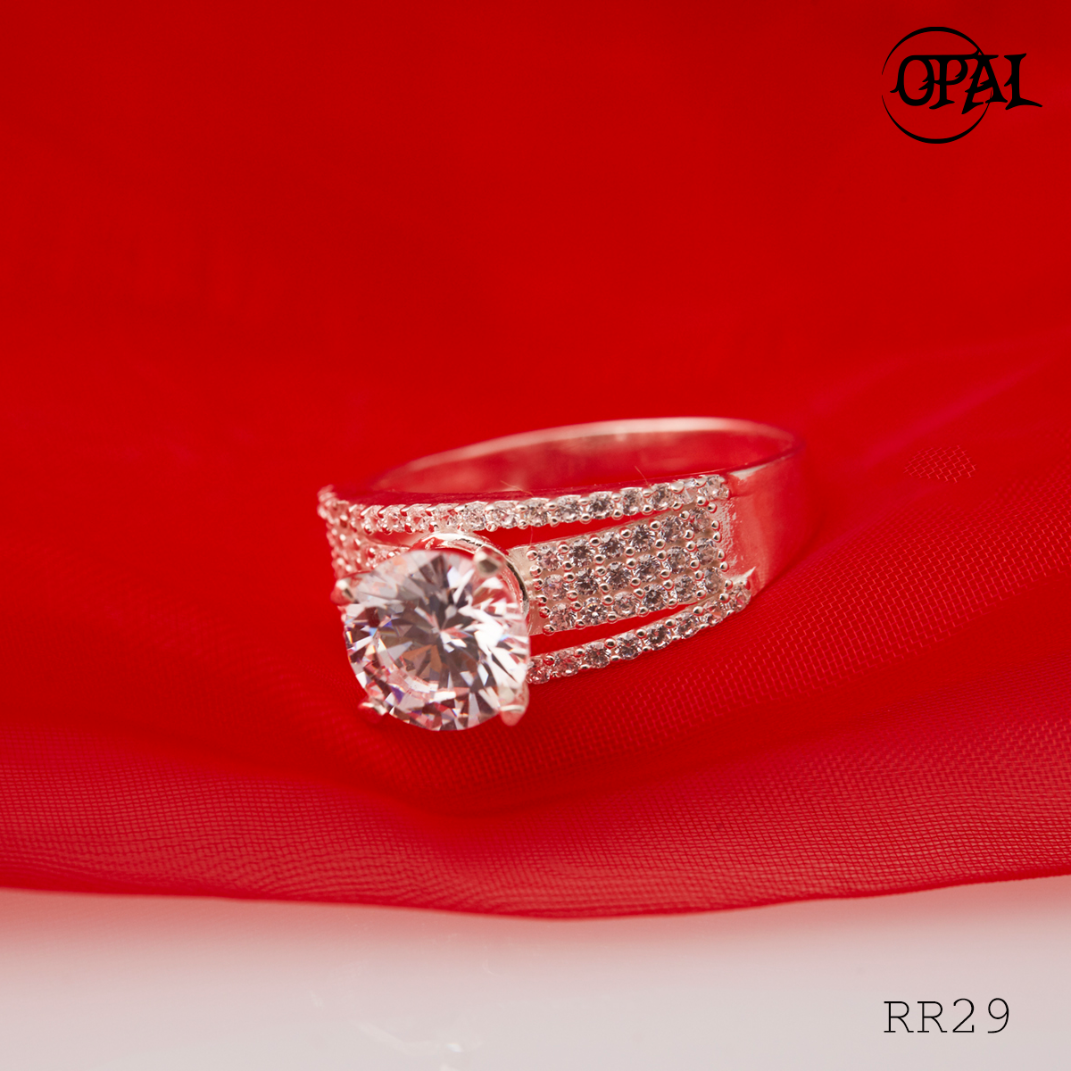 RR29-Nhẫn bạc đính đá Ross OPAL