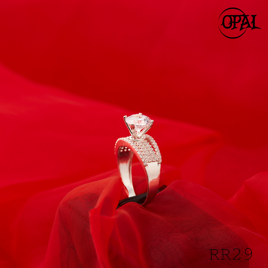 RR29-Nhẫn bạc đính đá Ross OPAL