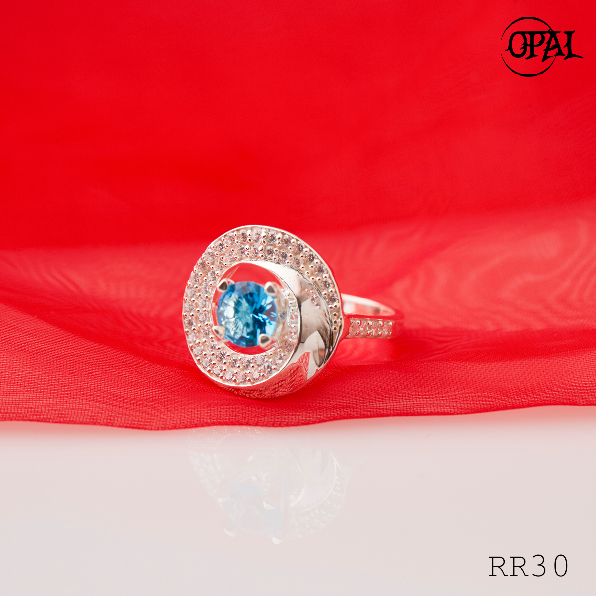 RR30-Nhẫn bạc đính đá Ross OPAL