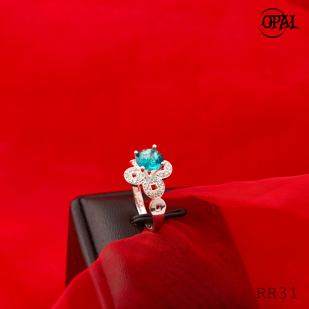 RR31-Nhẫn bạc đính đá Ross OPAL