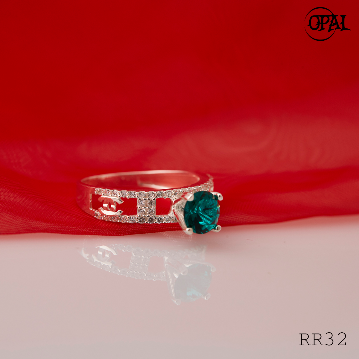 RR32 -Nhẫn bạc đính đá Ross OPAL