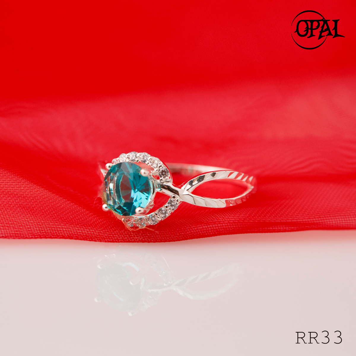 RR33 -Nhẫn bạc đính đá Ross OPAL