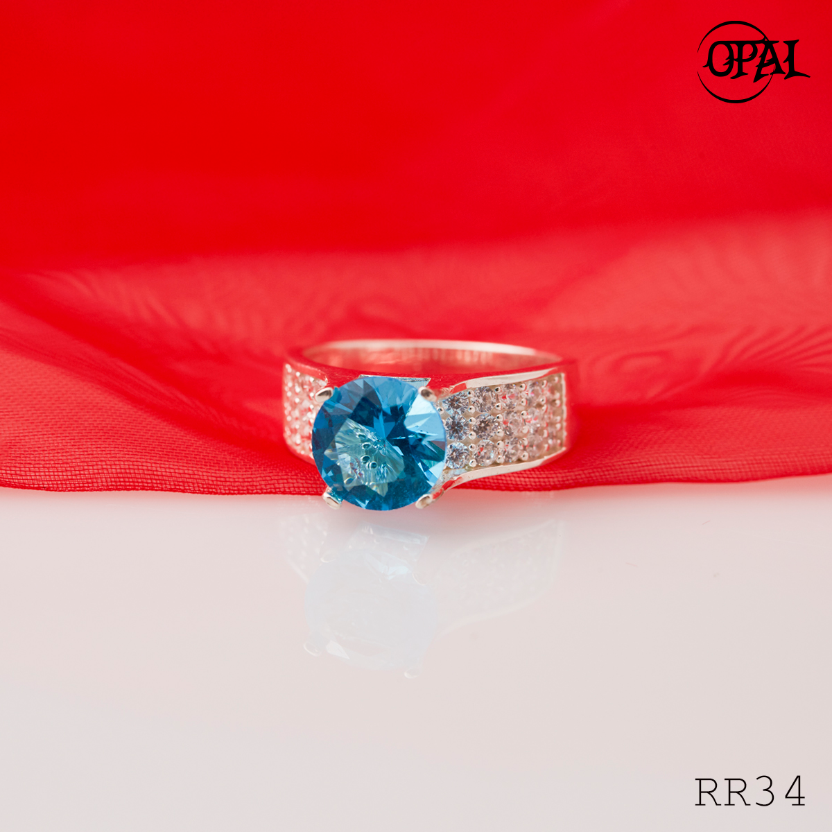 RR34 -Nhẫn bạc đính đá Ross OPAL