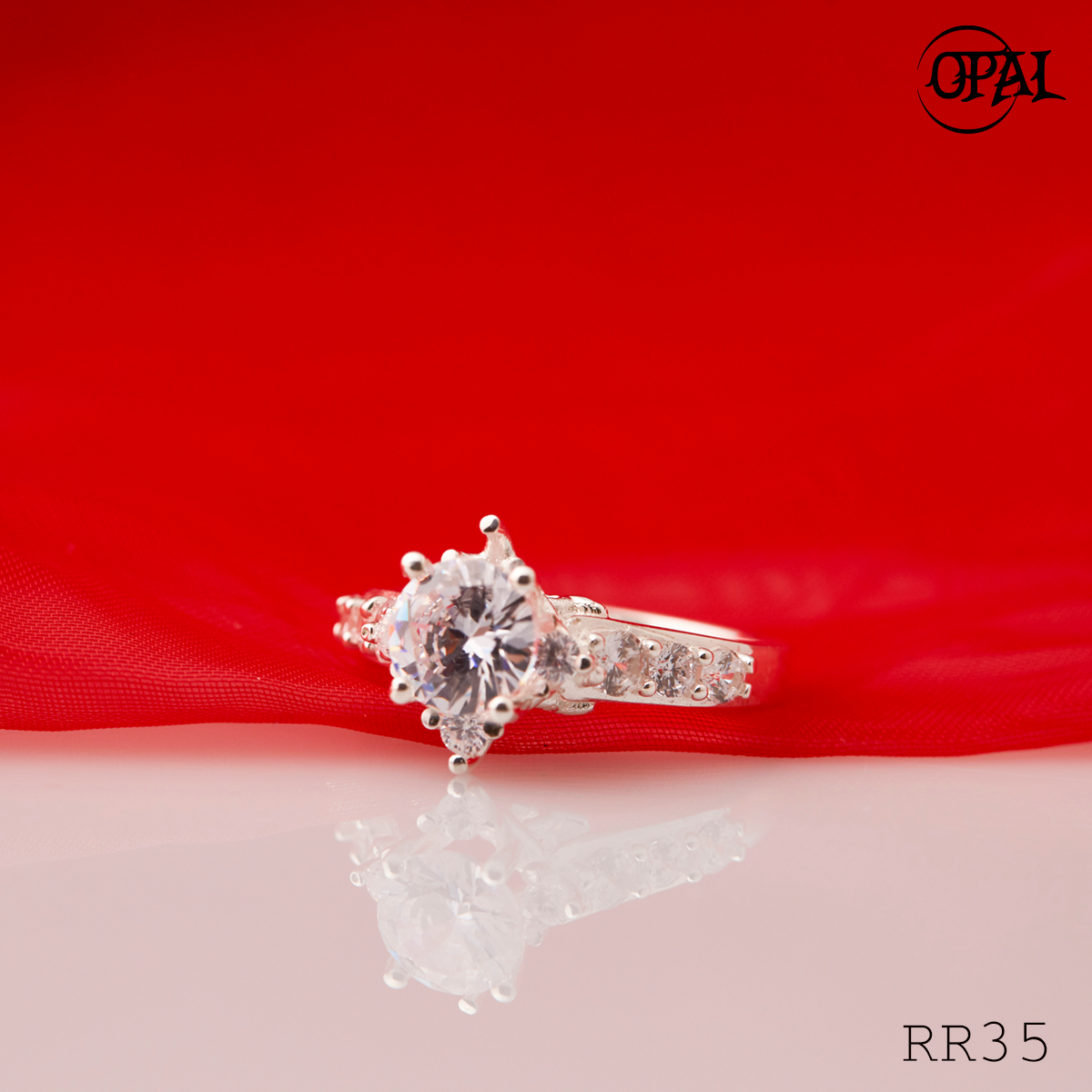 RR35 -Nhẫn bạc đính đá Ross OPAL