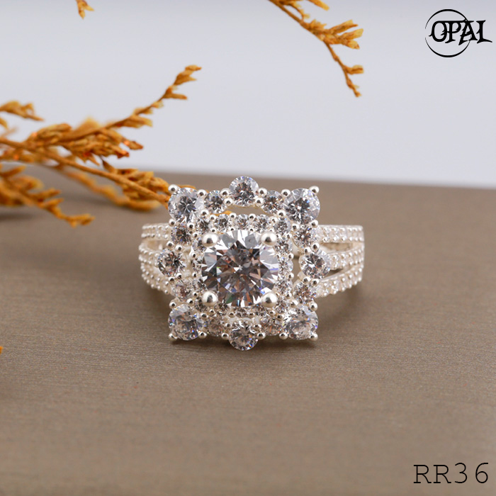 RR36 -Nhẫn bạc đính đá Ross OPAL