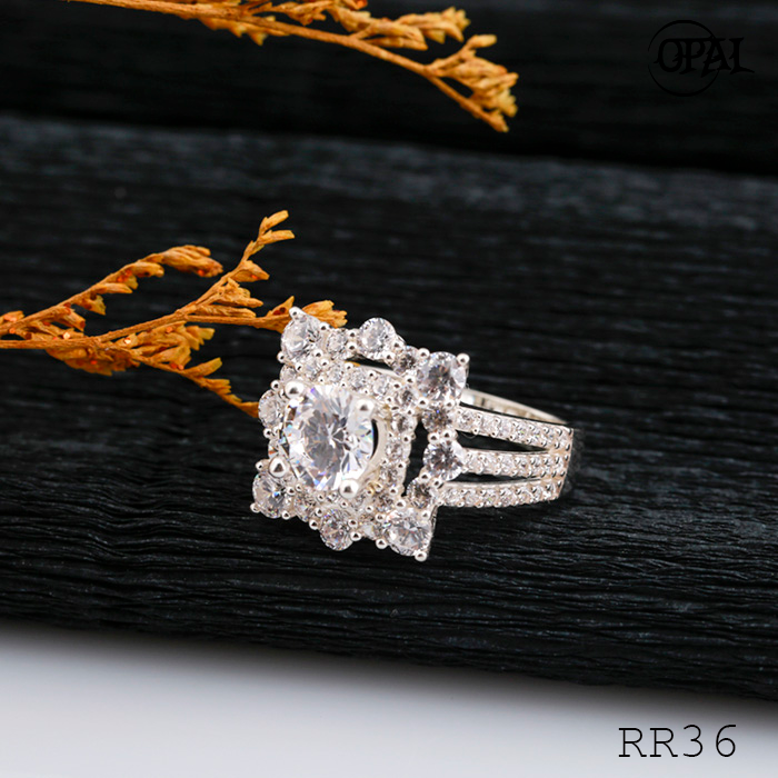RR36 -Nhẫn bạc đính đá Ross OPAL