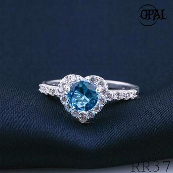 RR37-Nhẫn bạc đính đá Ross OPAL