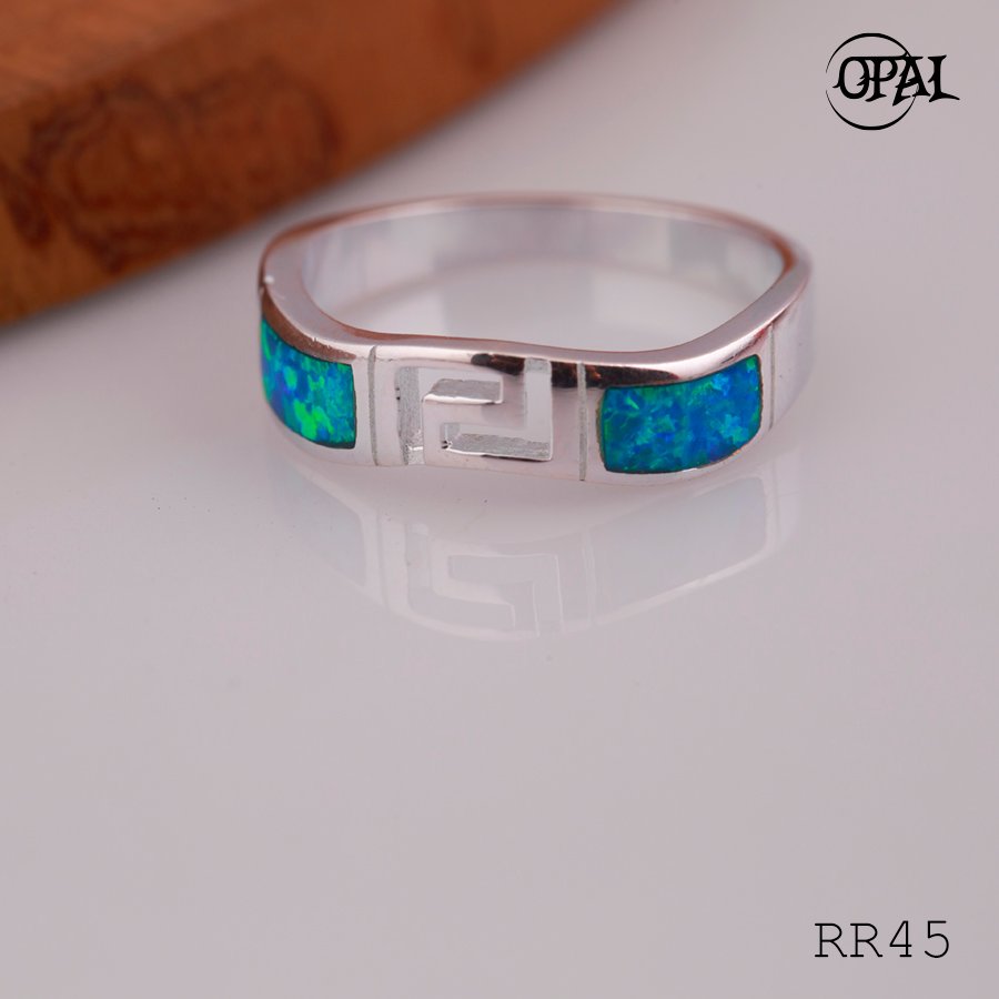 RR45-Nhẫn bạc đính đá Ross OPAL