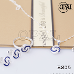 RS05-Bộ trang sức bạc đính đá ross OPAL