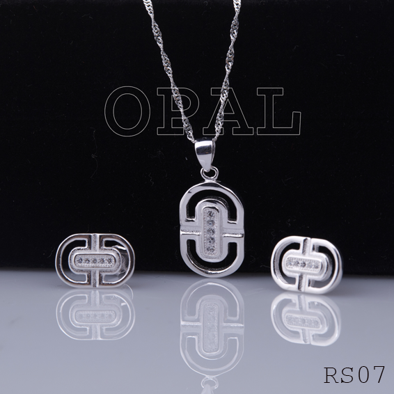 RS07 - Bộ trang sức bạc đính đá ross OPAL