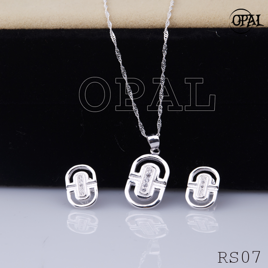 RS07 - Bộ trang sức bạc đính đá ross OPAL