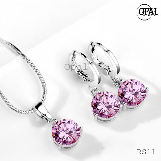 RS11- Bộ trang sức bạc đính đá ross OPAL