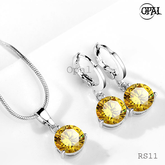 RS11- Bộ trang sức bạc đính đá ross OPAL